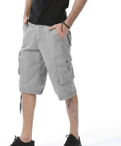 Vista 5 de Leward Pantalones cortos cargo de sarga de algodón para hombre, ligeros para uso al aire libre