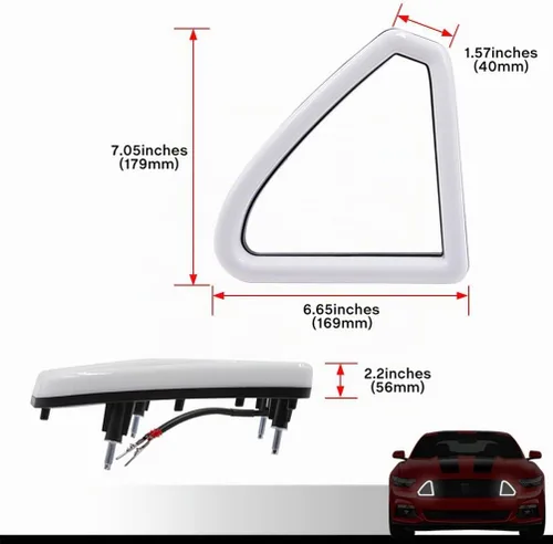 Vista 7 de Luces LED DRL de rejilla delantera para F0rd Mustang 2015‑2017