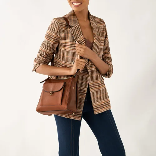 Vista 6 de Fossil Parker - Mini mochila de cuero para mujer Marrón