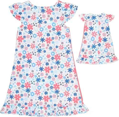 Vista 2 de Seven Times Six Peppa Pig - Camisón de pijama para niñas pequeñas con vestido de muñeca a juego Rosado