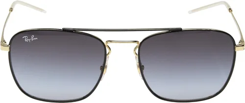 Vista 2 de Ray-Ban Man Sunglasses Black On Gold Frame, Grey Lenses, 55MM Negro sobre oro/gris claro gradiente gris oscuro