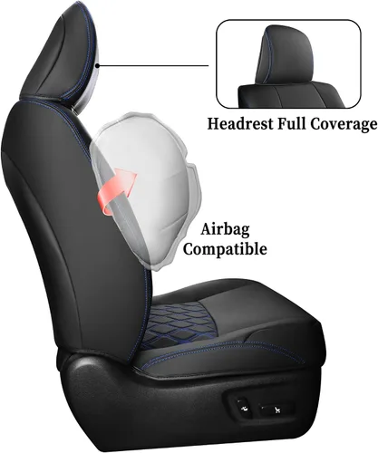 Vista 7 de Fundas de asiento Huidasource para Toyota 4Runner 2011-2024, juego completo de fundas de asiento de cuero para 4Runner de 3 filas, fundas de asiento