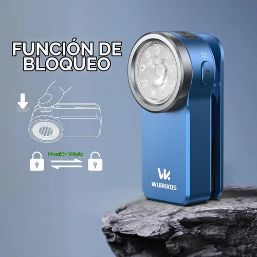 Vista 6 de Wurkkos HD03 EDC linterna recargable clip en luz 90 alto CRI Azul