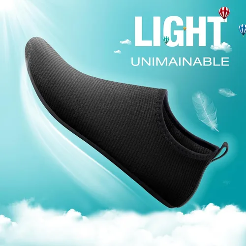 Vista 5 de SEEKWAY Water Shoes Quick-Dry Aqua Socks Barefoot Slip-on for Beach Pool Swim River Yoga Lake Surf Women Men Black SK001
