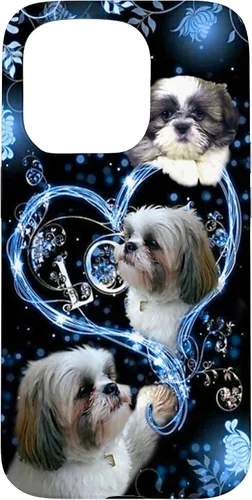 Vista 14 de Funda para PC iPhone 16 I Love Shih Tzu Dogs Flowers Heart Shih Tzu Metal