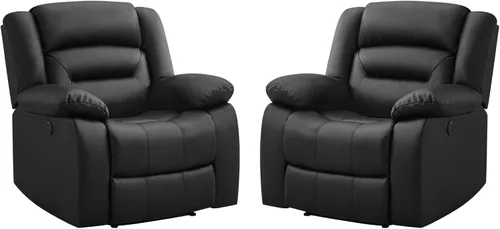 Vista 15 de EBELLO Silla reclinable eléctrica clásica, de piel sintética, silla reclinable eléctrica de gran tamaño con cojín suave y respaldo, sofá con cómodo