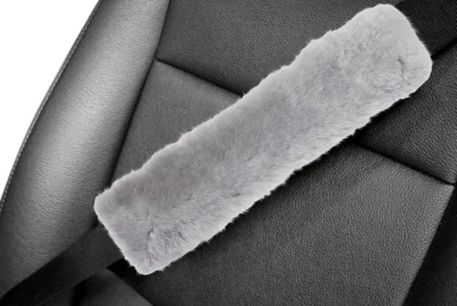 Vista 6 de ZONETECH Cinturón de seguridad de automóvil, cómodo y suave, 4 unidades, color gris exuberante, calidad premium, acolchado para adultos y niños