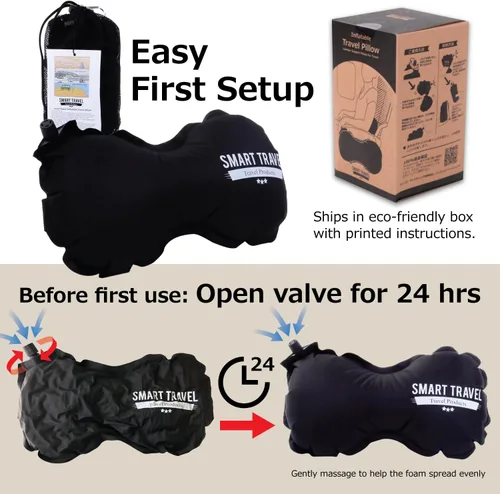 Vista 13 de Almohada de viaje inflable de viaje SMART para asiento de avión