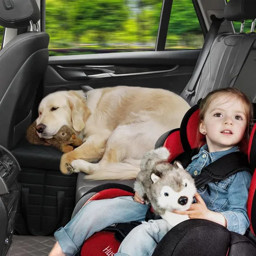 Vista 5 de LIONROGE Extensor de asiento trasero de automóvil para perros grandes de hasta 200 libras, extensor de asiento trasero y delantero con Negro