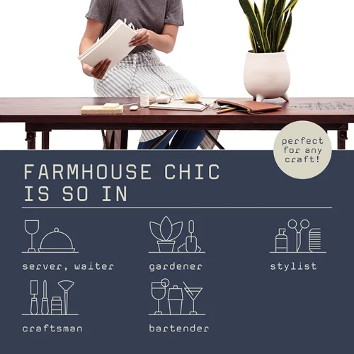 Vista 4 de MEEMA Chef Cross Back Aprons for Women with Pockets for Cooking, Baking