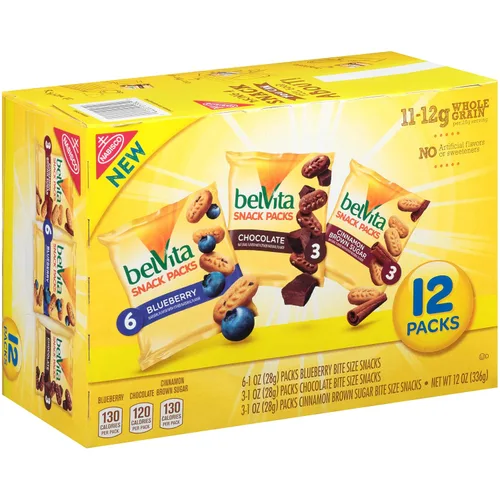 Vista 12 de belVita Paquete variado de bocadillos de galletas de desayuno, 3 sabores, 12 paquetes