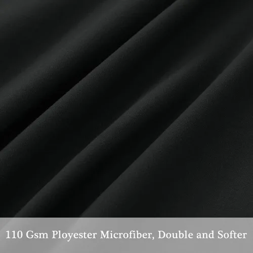 Vista 6 de PiccoCasa Funda de almohada de microfibra con cremallera de 110 GSM, 20 x Negro