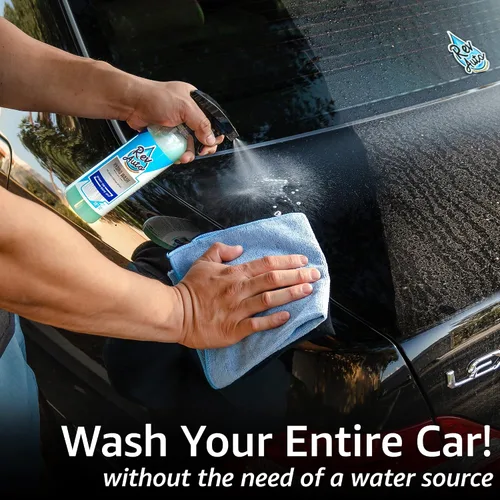 Vista 3 de Rev Auto Kit de lavado de coche sin agua – Limpia vehículos sin fuente de agua/incluye dos limpiador en aerosol de lavado sin agua de 16 onzas