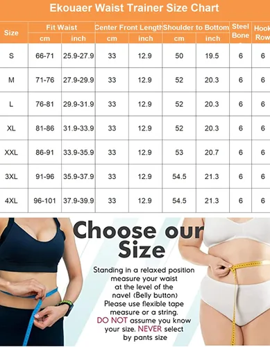 Vista 6 de Ekouaer Corsé de cintura para mujer bajo el busto, moldeador de cuerpo con huesos de acero, quemador de grasa abdominal S-4XL