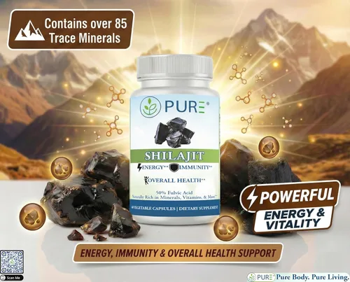 Vista 2 de PURE Shilajit Cápsulas 600 mg Extracto