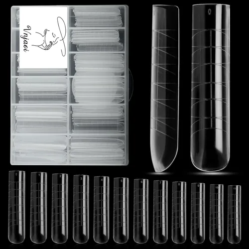 Vista 13 de 120 piezas de gel de extensión de polietileno con formas de uñas dobles con constructor de escamas para uñas de gel de manicura, diseño artístico