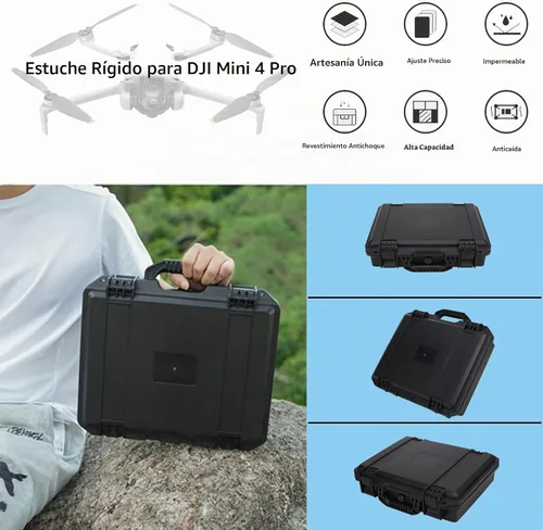Vista 5 de Mini 4 Pro Case - Estuche portátil profesional de viaje rígido para DJI Mini 4 Pro Fly More Combo y accesorios para drones
