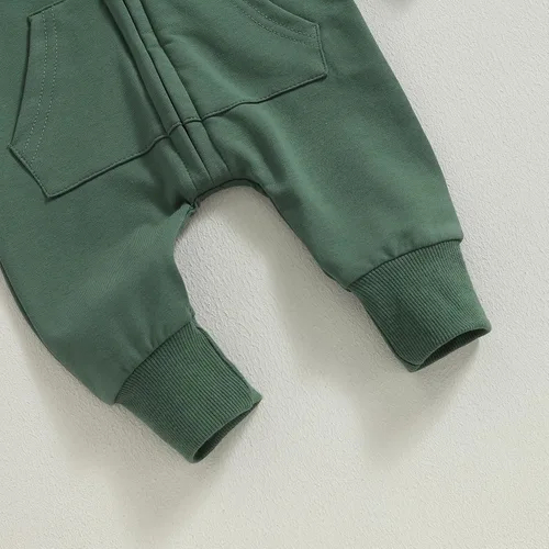 Vista 7 de KtwHarnu Ropa de bebé recién nacido, con capucha, de manga larga, con cremallera, para otoño e invierno