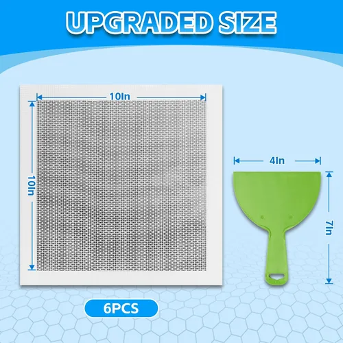 Vista 3 de Kit de reparación de pared de tamaño mejorado, 6 piezas autoadhesivas de 10 pulgadas, kit de reparación de paneles de yeso de aluminio, con su