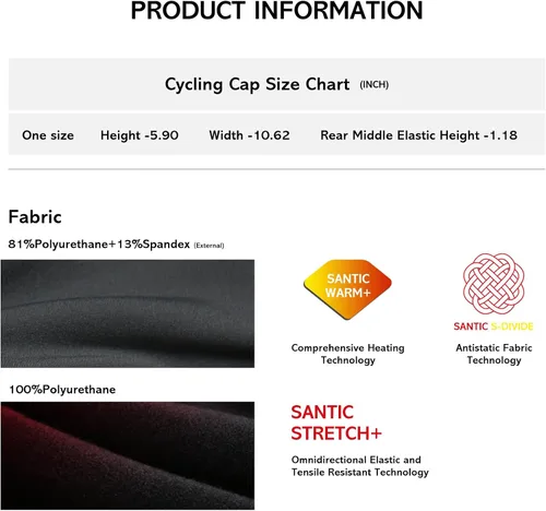 Vista 5 de Santic Gorra de ciclismo para hombre, transpirable, transpirable, absorbente de sudor