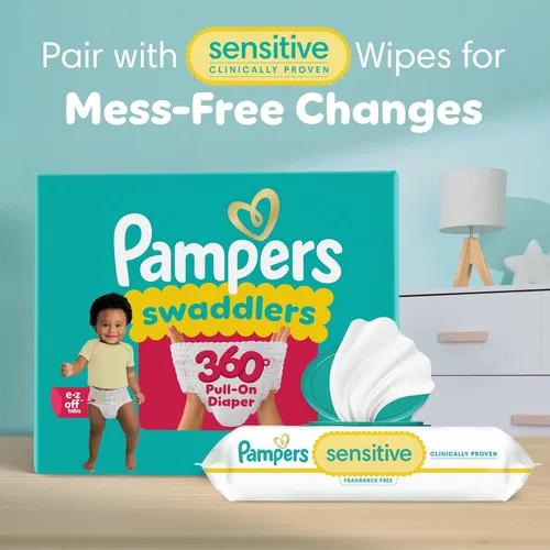 Vista 10 de Pañales Pampers - Swaddlers 360° - Talla 3, 70 unidades, hasta 100% de protección contra fugas, ajuste cómodo y seco, diseñado para cambios fáciles