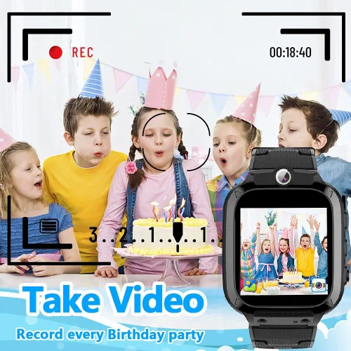 Vista 4 de OVV Reloj inteligente para niños y niñas con doble cámara grabación de video 14 juegos de rompecabezas reproductor de música linterna despertador