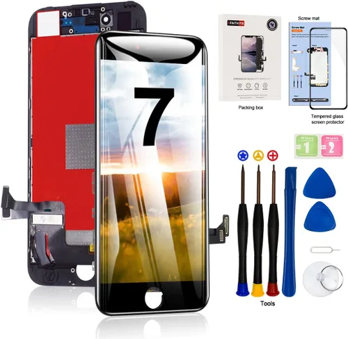 Vista 10 de EFAITHFIX para iPhone 7 Plus reemplazo de pantalla LCD negra de 5.5 pulgadas, conjunto de marco de visualización LCD, pantalla táctil 3D