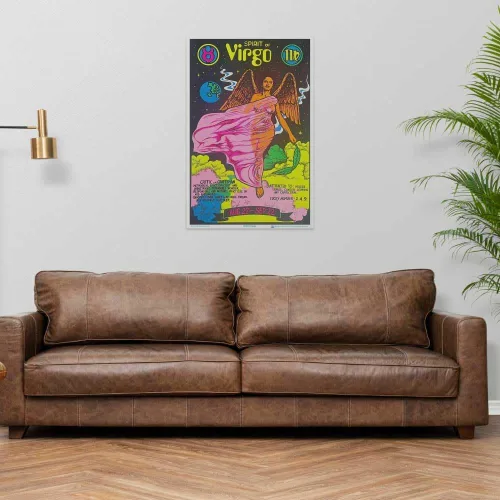 Vista 7 de Scorpio Posters Signo del zodiaco de Virgo - Flocado - Póster de luz negra - 23 x 35 pulgadas
