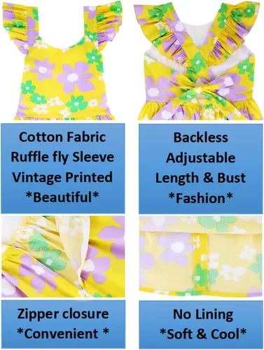 Vista 210 de Vestido de verano para niña, de algodón, con diseño floral