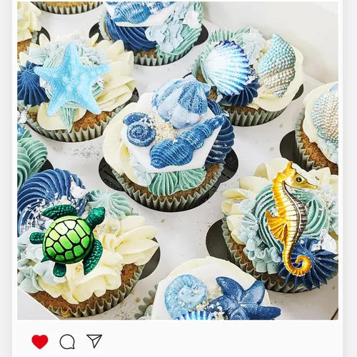 Vista 4 de Moldes para fondant de cuerno de concha, molde de conchas de chocolate con estrellas de mar marinas y tortugas para decoración de pasteles, arcilla