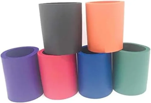 Vista 25 de Pen Kit Mall - Enfriador de latas de espuma gruesa en blanco de la vieja escuela, no plegable (varios colores, paquete de 6 - C, 6)