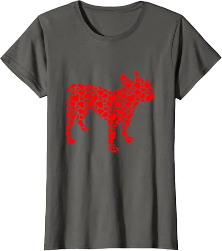 Vista 6 de Camiseta de San Valentín con forma de corazón Bulldog francés, Negro