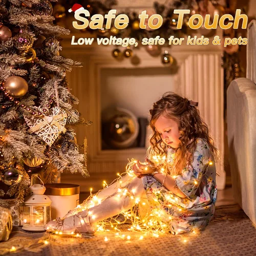 Vista 8 de Luces de carámbano para exteriores, 216 LED de 24 pies, luz de Navidad impermeable para exteriores con 8 modos y temporizador, luces de carámbano