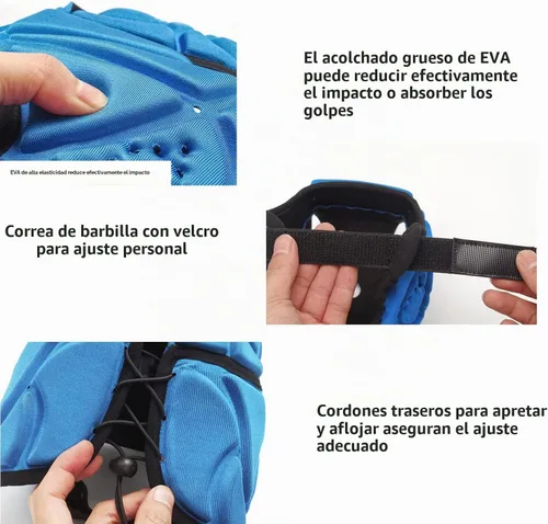 Vista 6 de Casco de rugby acolchado protector suave para hockey fútbol fútbol portero Negro