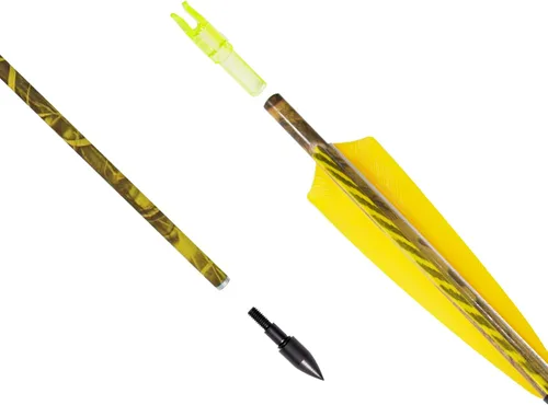 Vista 7 de 31Inch Carbon Arrow, Practice Hunting Arrows, Camo Turkey Feather Fletching, Arrows for Compound & Recurve Bow with Removable Tips Adjustable Nocks