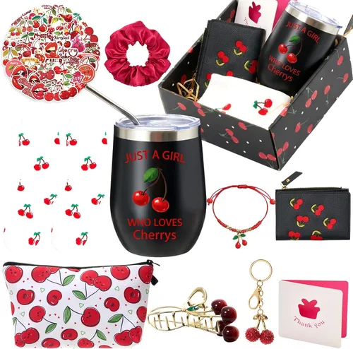 Vista 9 de Landical - Juego de regalo de 59 piezas de cereza rosa para mujer