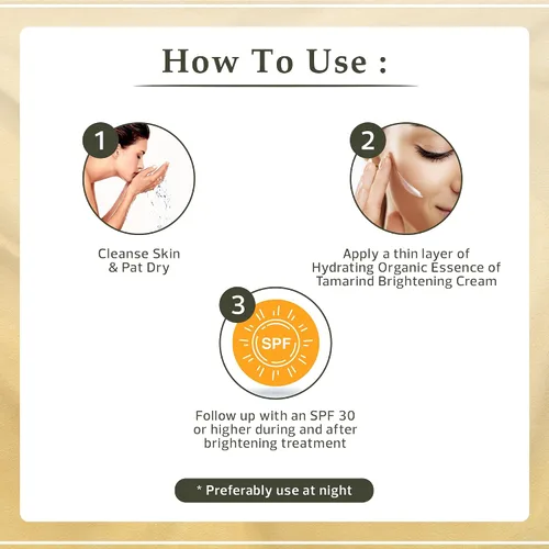 Vista 7 de Extracto orgánico de tamarindo, crema iluminadora de la piel, 1.7 fl oz / 1.7 fl oz, crema de manchas oscuras para manos, nudillos, cuerpo, cara