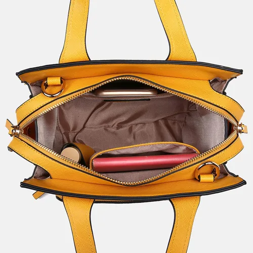Vista 5 de JOSEKO Bolso de hombro con asa superior para mujer, bolso de mano de tamaño medio, bolso de mano de piel sintética, bolso cruzado