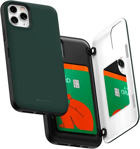 Vista 11 de GOOSPERY Parachoques magnético para puerta compatible con iPhone 11 Pro, tarjetero tipo cartera, cierre automático, protección de doble capa Negro