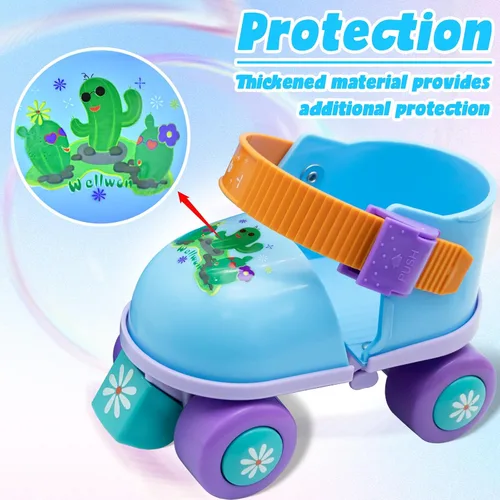 Vista 5 de Kids Roller Skate for Girls Boys Ages 2-5 Years Old, Adjustable Toddler Rollerskates, Children Beginner Roller Skate RS209