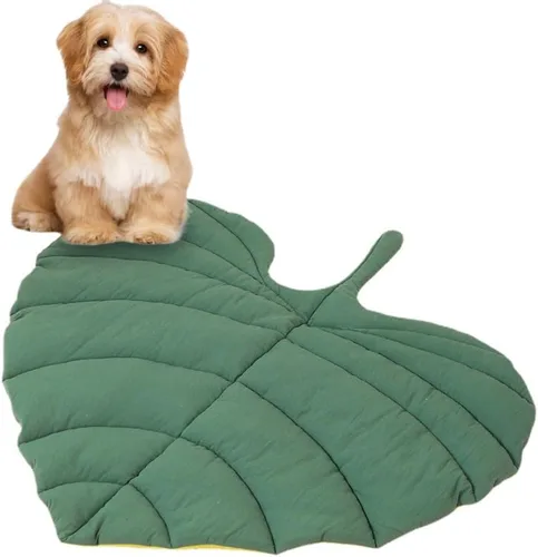 Vista 10 de Colchón de gato con forma de hoja, nido de gato, gato y perro, doble