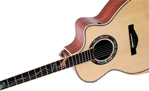 Vista 2 de Stansen T-930C Guitarra acústica de madera maciza GF Cutaway cuerpo Guitarra