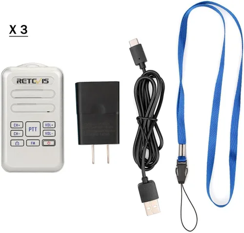 Vista 9 de Retevis Walkie Talkies RT20 para adultos, Walkie Talkie pequeño portátil para personas mayores de edad avanzada, sonido fuerte, FM, mini radios