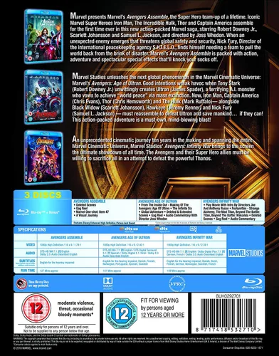 Vista 6 de Thor 1-3 (Complete Collection Box-Set) - Avengers 1-3 (Complete Collection Box-Set) - Marvel 6 Movie Bundling Blu-ray
