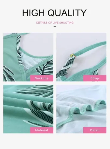 Vista 7 de Dokotoo - Blusa con tirantes y cuello en V para mujer, camiseta sin mangas con estampado de hojas, tallas S a XXL