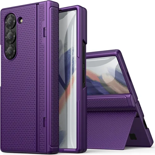 Vista 11 de BXYJY Funda para Samsung Galaxy Z Fold 6 con función atril, protector de pantalla frontal y protección de bisagra, ajuste delgado, resistente, duro