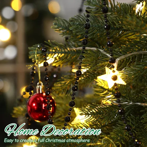 Vista 5 de Pangda Guirnalda de cuentas de 49 pies para árbol de Navidad, hilo de perlas artificiales de plástico, cadena de rollo para Navidad, manualidades