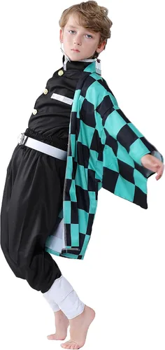 Vista 3 de Deaboat - Disfraz de cosplay para niños y niñas, disfraz de Halloween, traje de kimono de anime