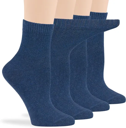 Vista 58 de 7BIGSTARS KINGDOM Women's Cotton Quarter Non-Binding Diabetic Fashion Socks-L-M-4 Pack-Multicolor