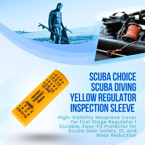 Vista 3 de Scuba Choice Manga de inspección regulador amarillo de buceo